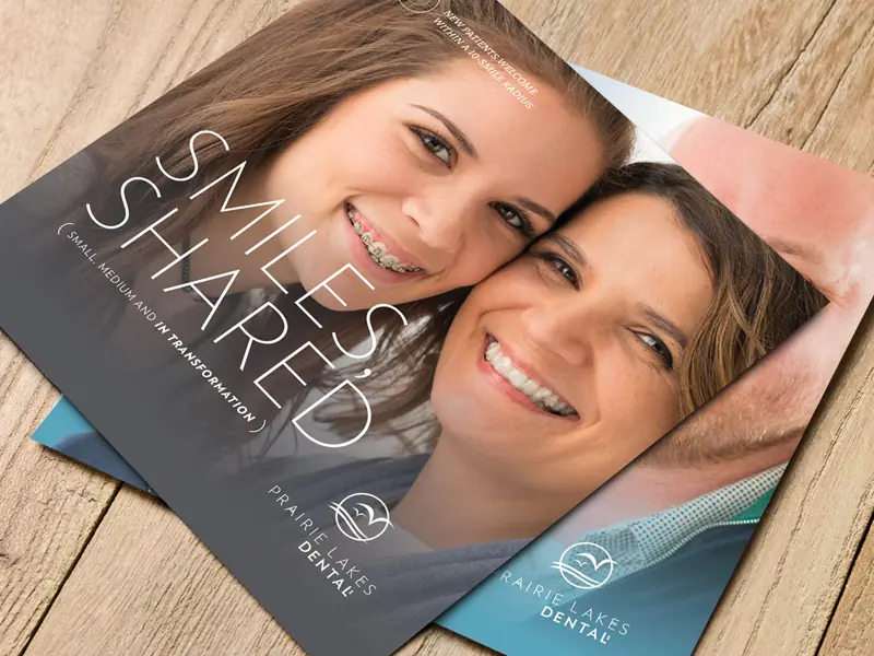 Prairie Lakes dental brochure kramer-graphic-design-mailers-prarie-lakes
